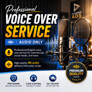 Professional audio and voice over services for video adverts by FilmingAds.