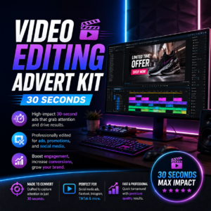 Shop video editing advert image